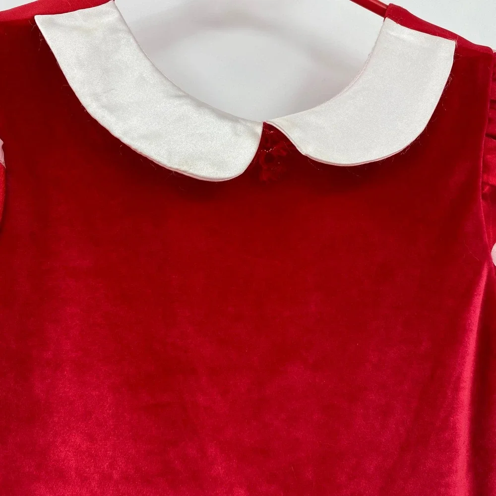 Disney Store Minnie Mouse Red Polka Dot Velvet Tulle Dress Girls Size 6/6X - Picture 6 of 9